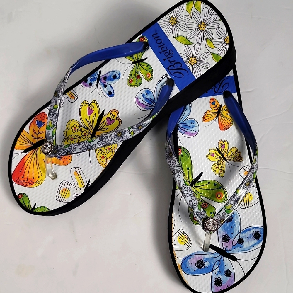 Brighton Geisha Platform Multicolor Butterfly Sandals